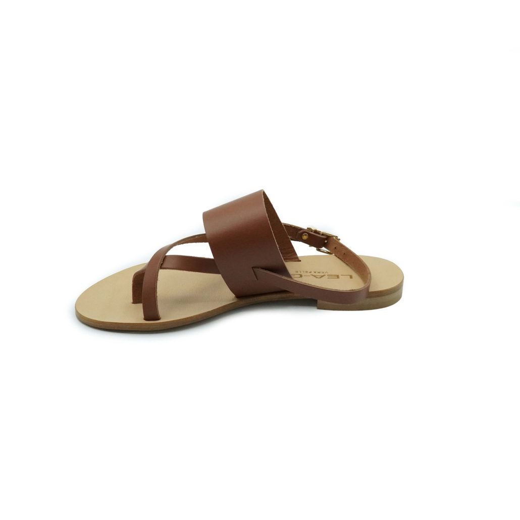 Lea Gu Sandalo In Nappa, Incroci Frontali, Chiusura Posteriore, Tacco 10mm