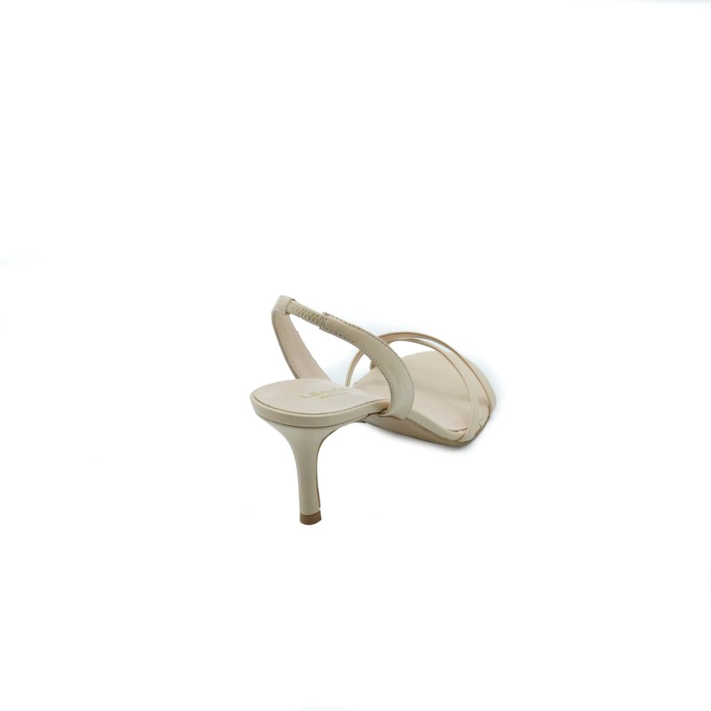 Lea Gu Sandalo In Nappa, Incrocio Frontale, Cinturino Posteriore, Tacco 60mm