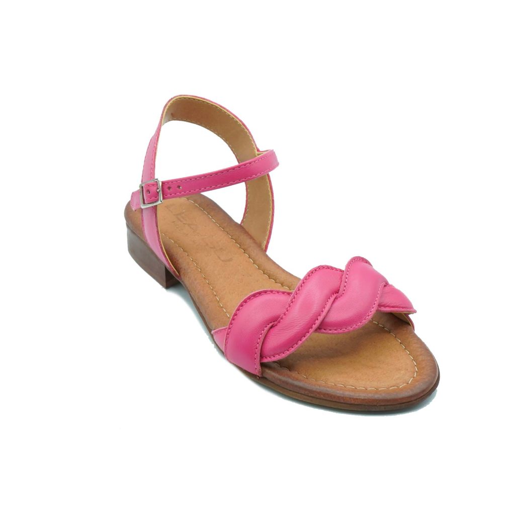 Lea Gu Sandalo In Nappa Intrecciata, Fascia Frontale, Chiusura Posteriore, Tacco 20mm