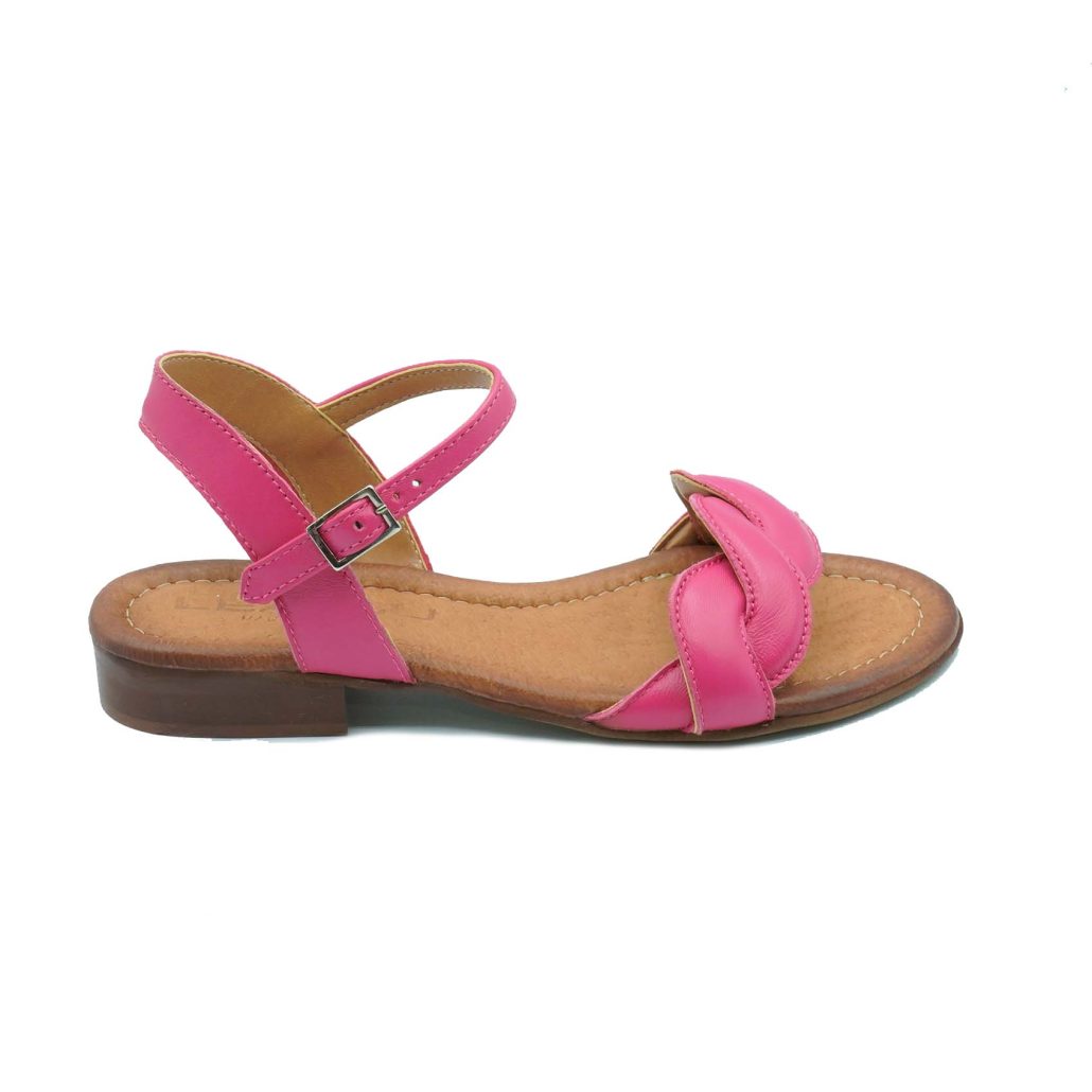 Lea Gu sandalo in nappa intrecciata, fascia frontale, chiusura posteriore, tacco 20mm