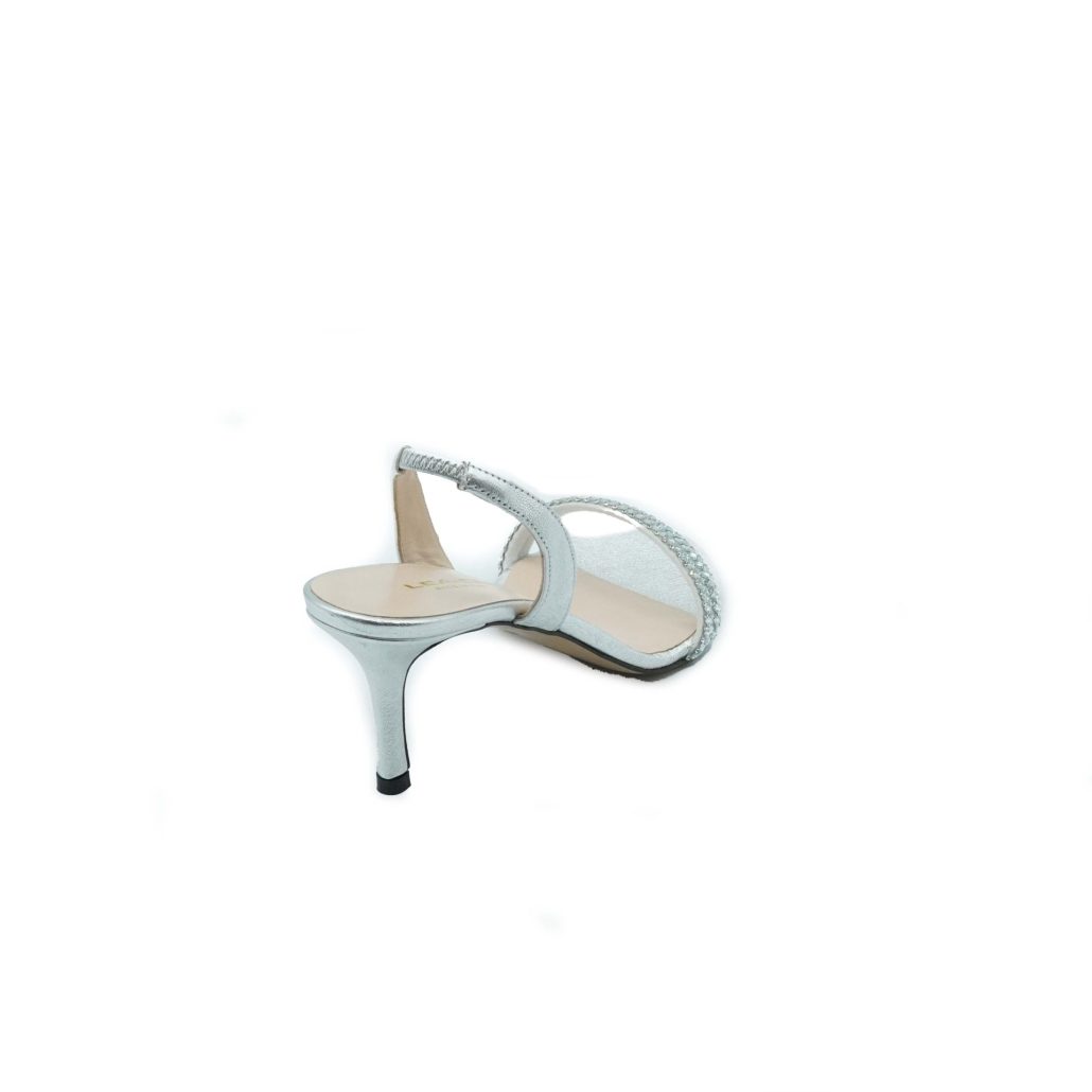 Lea Gu Sandalo In Nappa Laminata, Fascia Frontale, Tacco 60mm