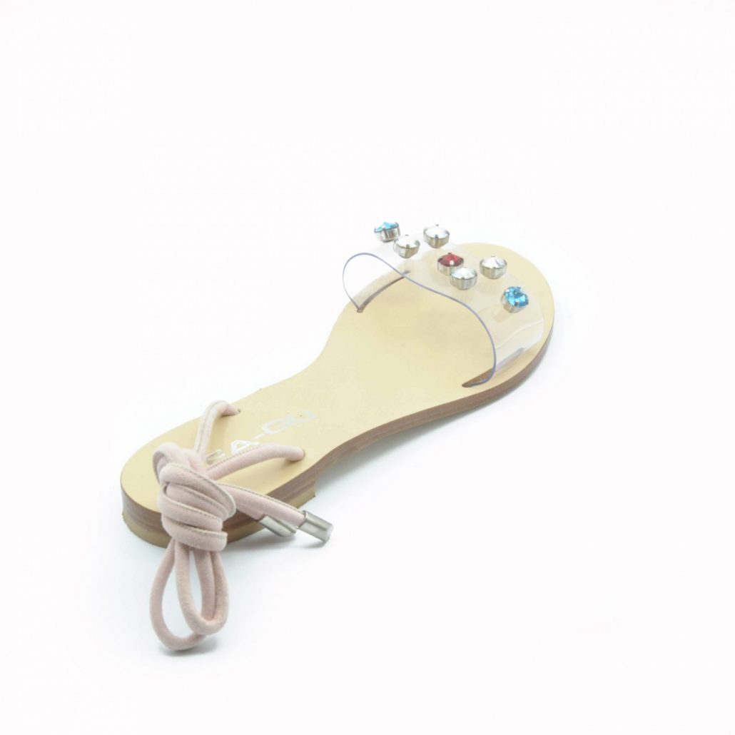 Lea Gu Sandalo In Plexy Multicolor, Allacciatura Alla Caviglia