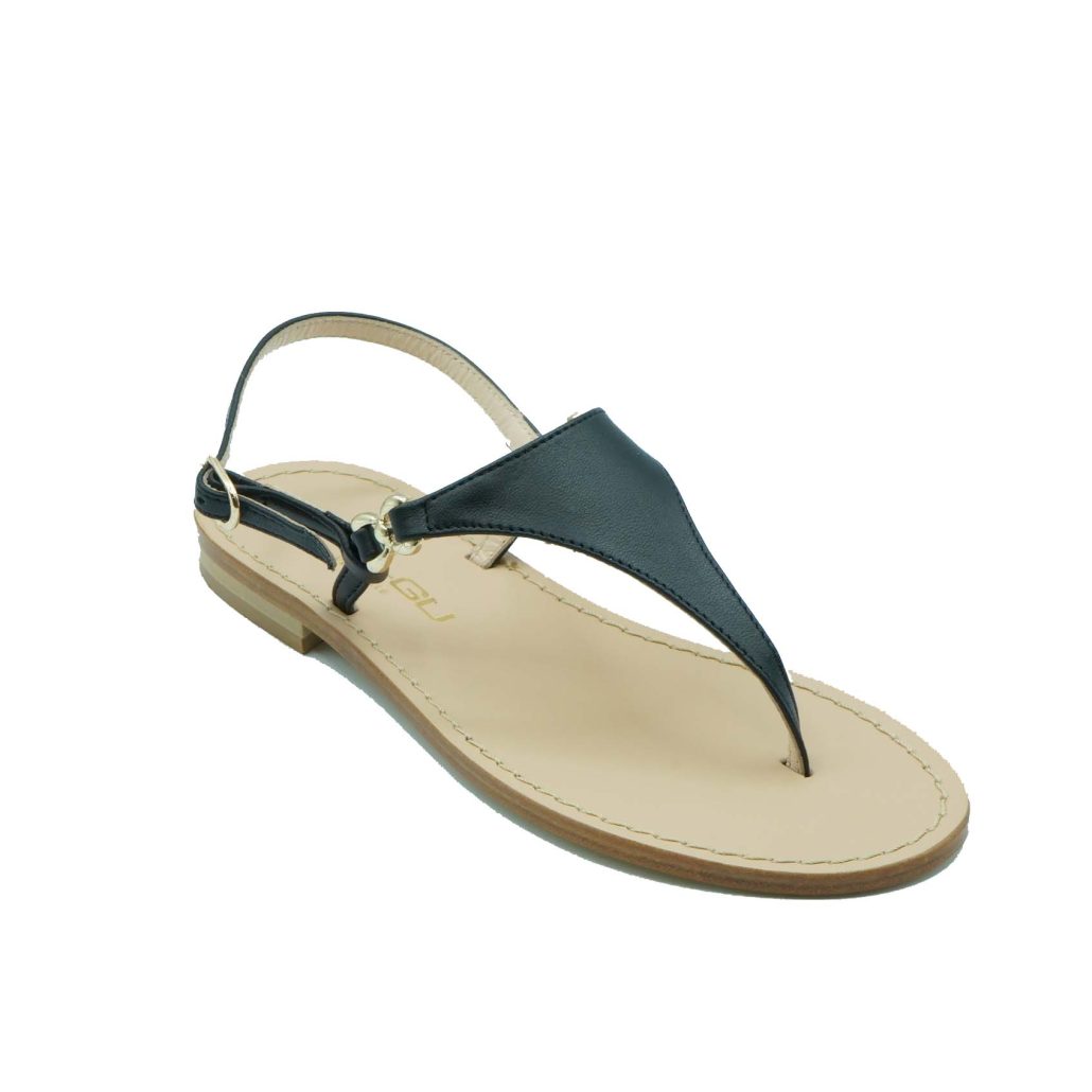 Lea Gu Sandalo Infradito In Nappa, Chiusura Posteriore, Tacco 10mm