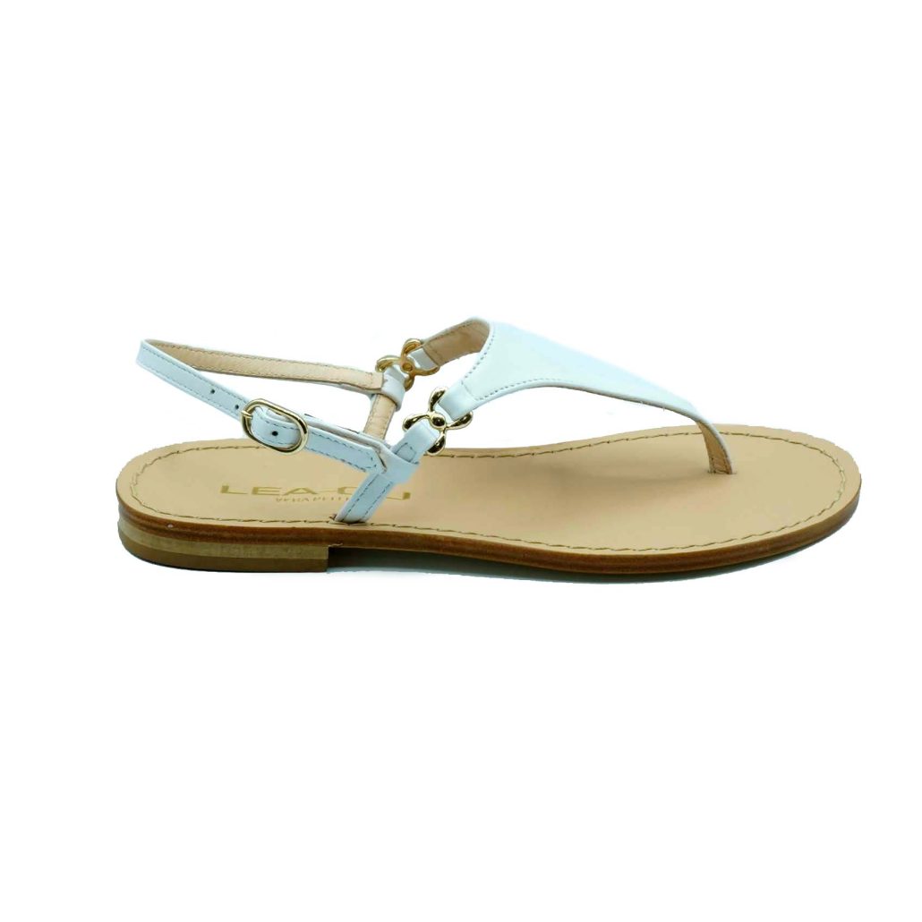 Lea Gu Sandalo Infradito In Nappa, Chiusura Posteriore, Tacco 10mm