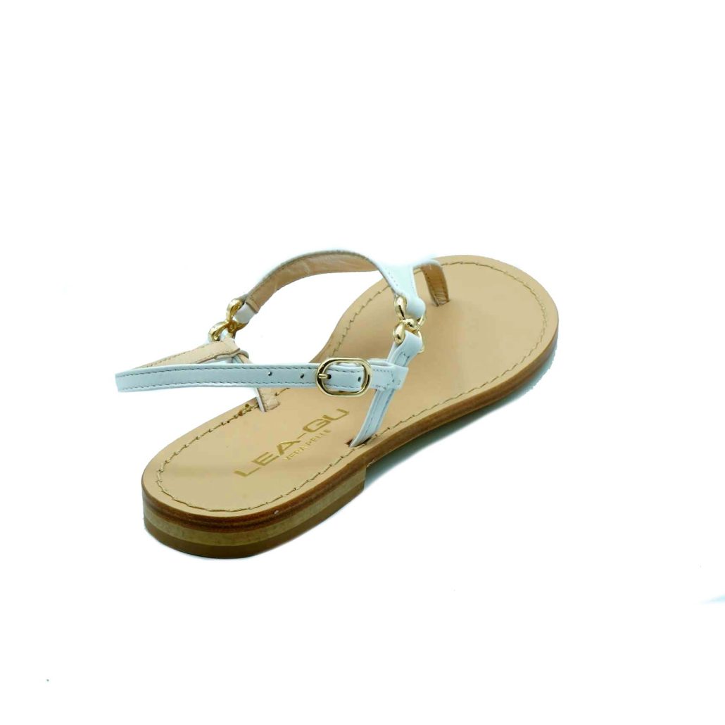 Lea Gu Sandalo Infradito In Nappa, Chiusura Posteriore, Tacco 10mm