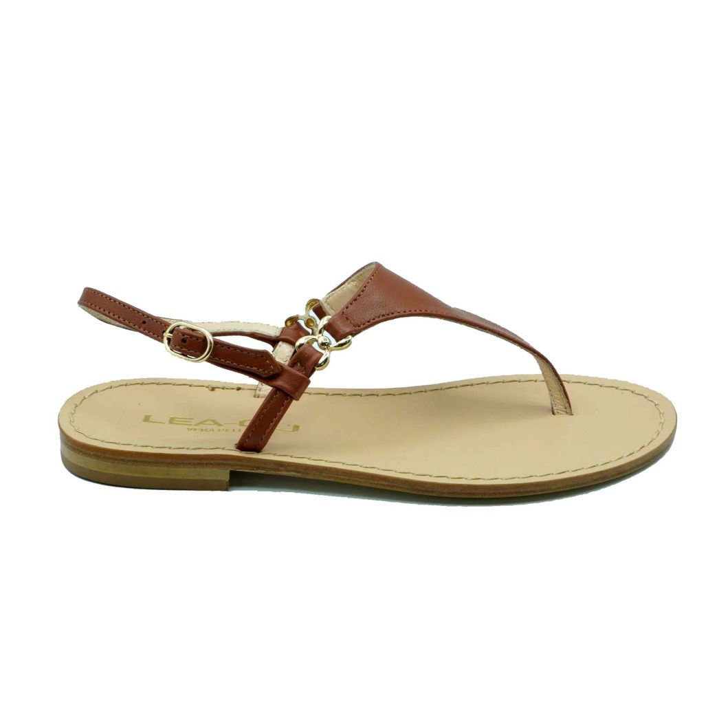 Lea Gu sandalo infradito in nappa, chiusura posteriore, tacco 10mm