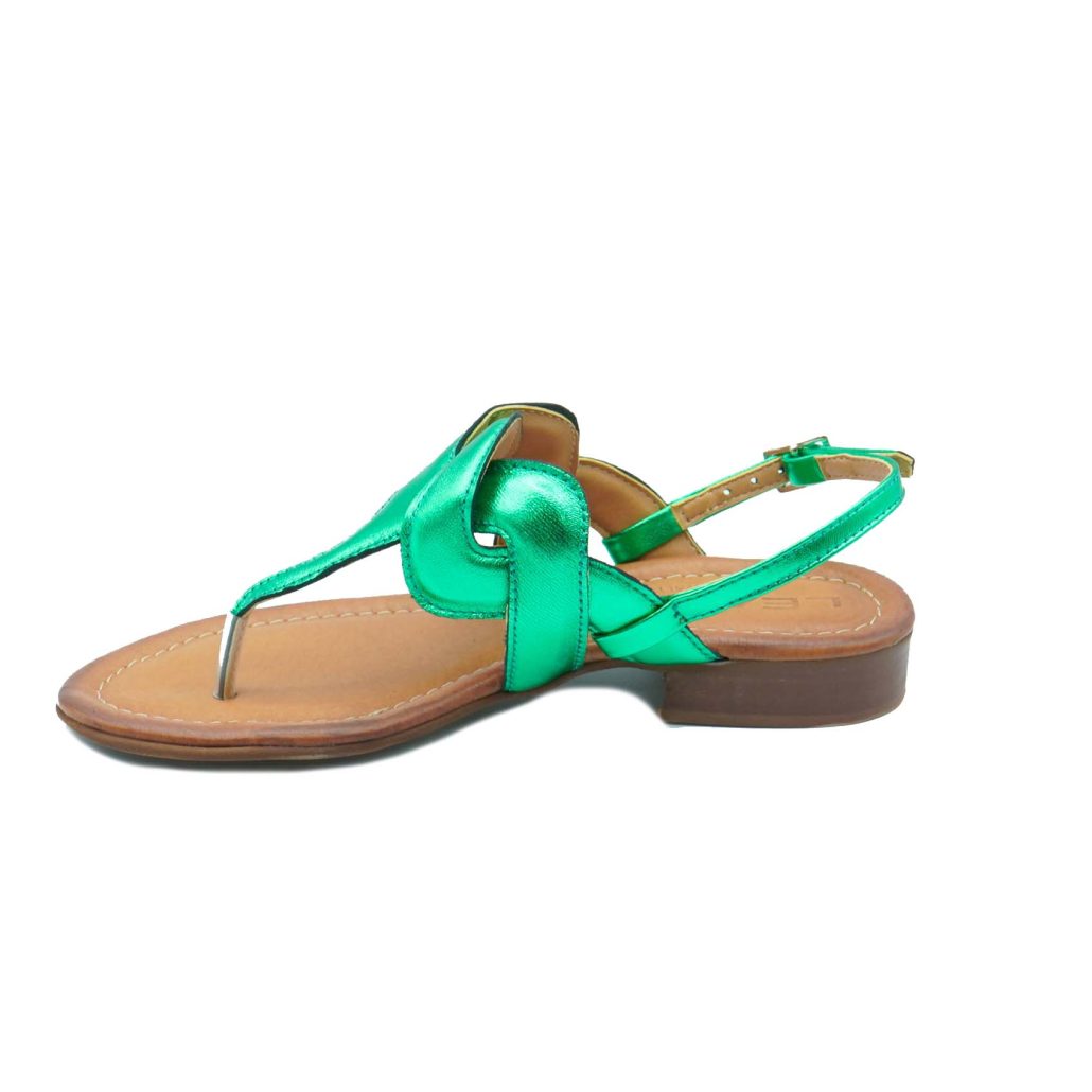 Lea Gu Sandalo Infradito In Nappa Laminata Intrecciata, Chiusura Posteriore, Tacco 20mm