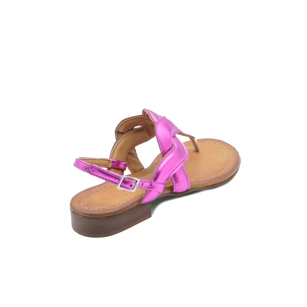 Lea Gu Sandalo Infradito In Nappa Laminata Intrecciata, Chiusura Posteriore, Tacco 20mm