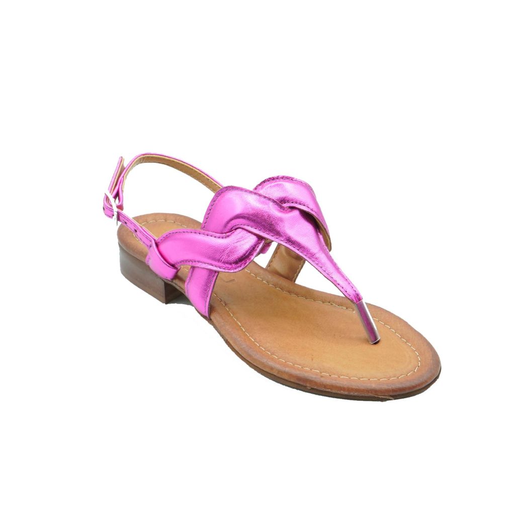 Lea Gu Sandalo Infradito In Nappa Laminata Intrecciata, Chiusura Posteriore, Tacco 20mm