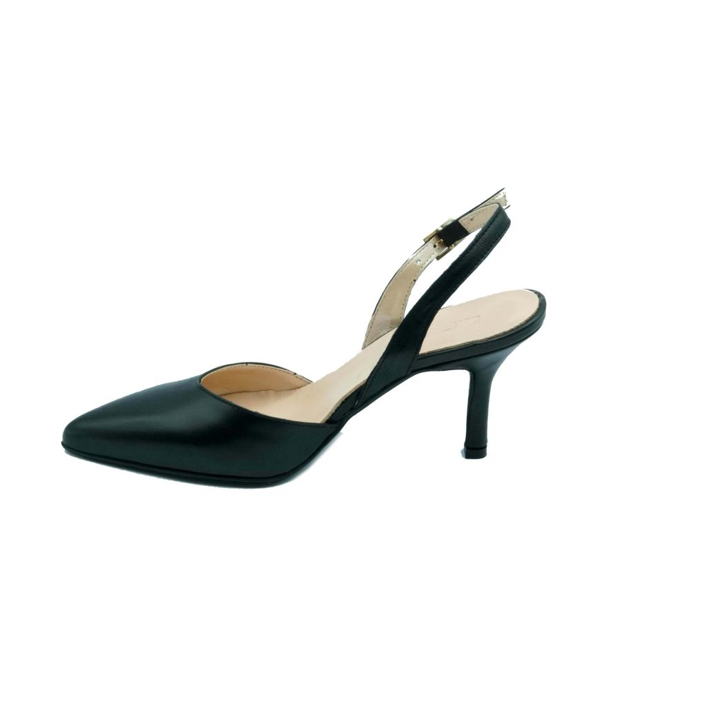 Lea Gu Scarpa Con Tacco In Nappa, Chiusura Posteriore, Tacco 65mm