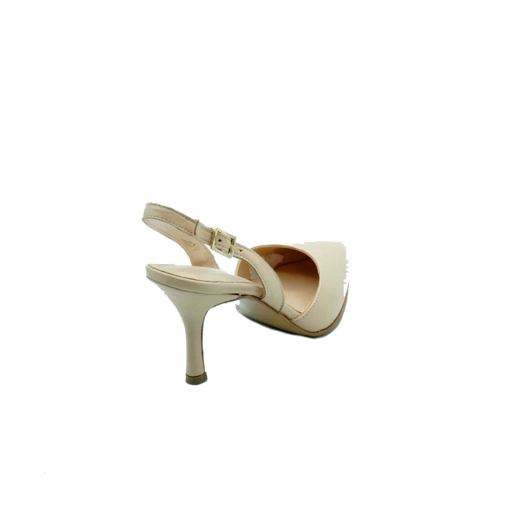 Lea Gu Scarpa Con Tacco In Nappa, Chiusura Posteriore, Tacco 65mm