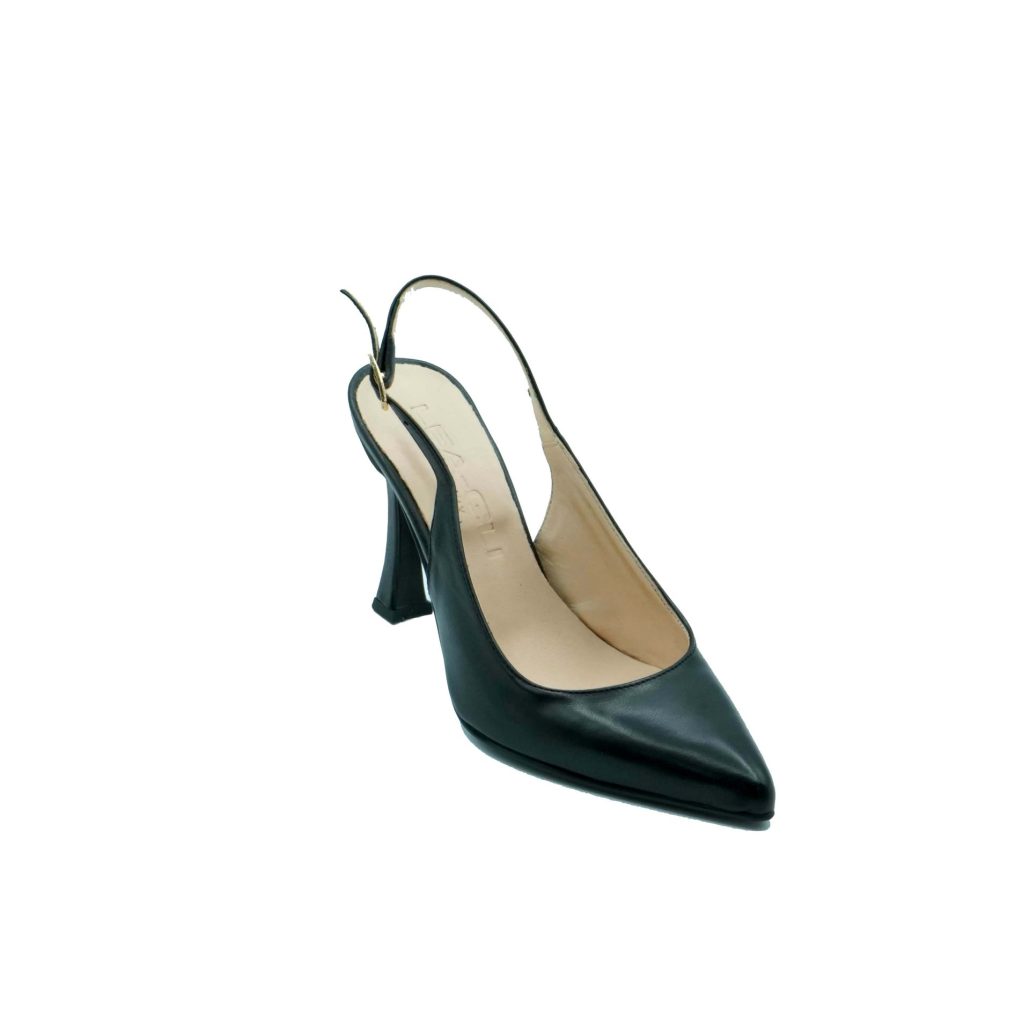 Lea Gu Scarpa Con Tacco In Nappa, Chiusura Posteriore, Tacco 90 Mm