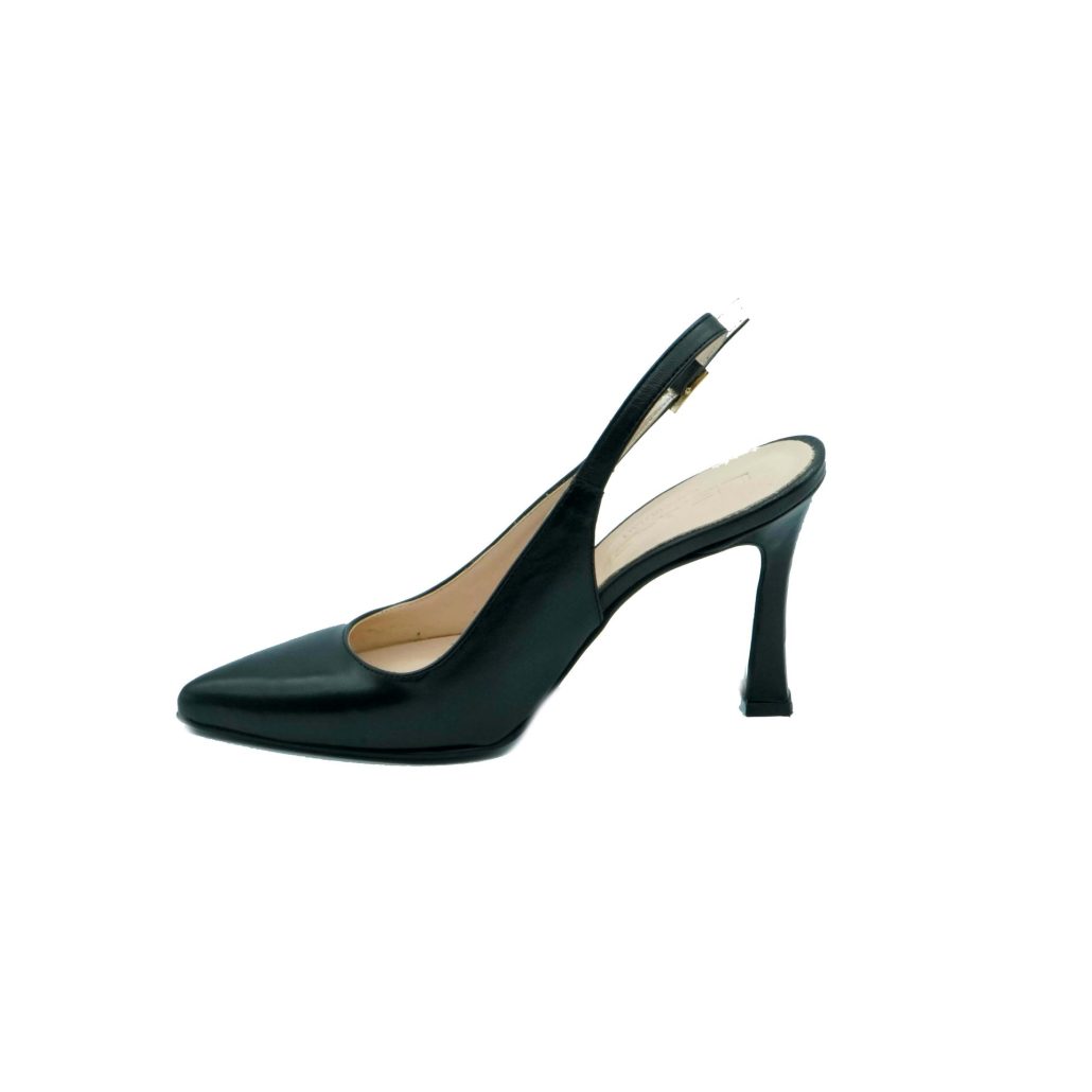 Lea Gu Scarpa Con Tacco In Nappa, Chiusura Posteriore, Tacco 90 Mm