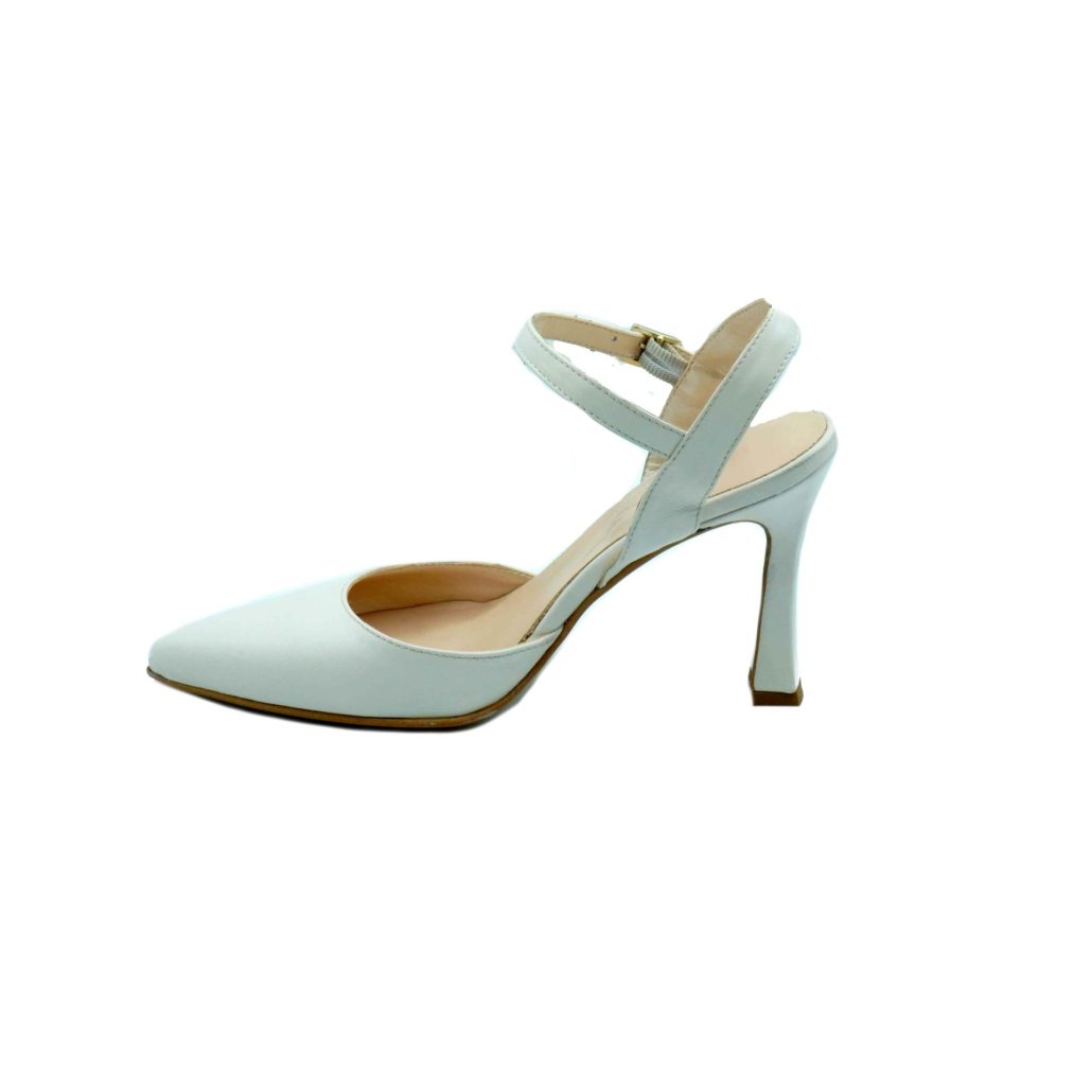 Lea Gu Scarpa Con Tacco In Nappa, Chiusura Sul Collo Del Piede, Tacco 90 Mm