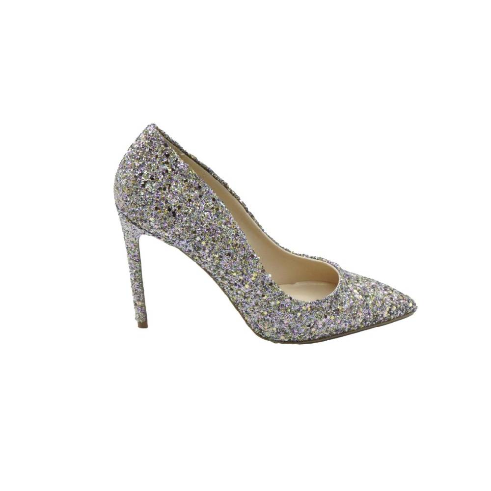 Lea Gu scarpa con tacco in nappa glitter, tacco 100mm