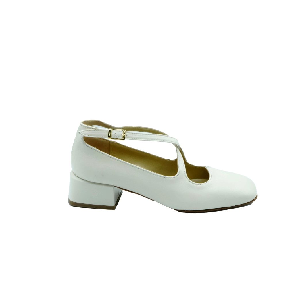 Lea Gu scarpa con tacco in nappa, incrocio frontale, tacco 35mm