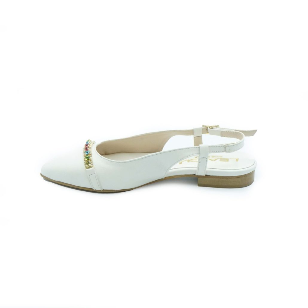Lea Gu Slingback In Nappa, Accessorio Frontale, Tacco 10mm