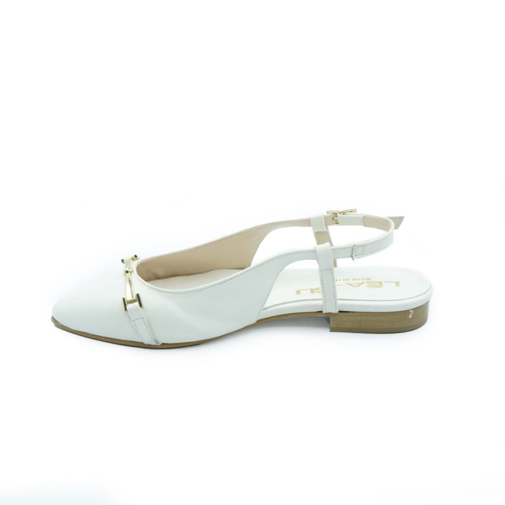 Lea Gu Slingback In Nappa, Accessorio Frontale, Tacco 10mm