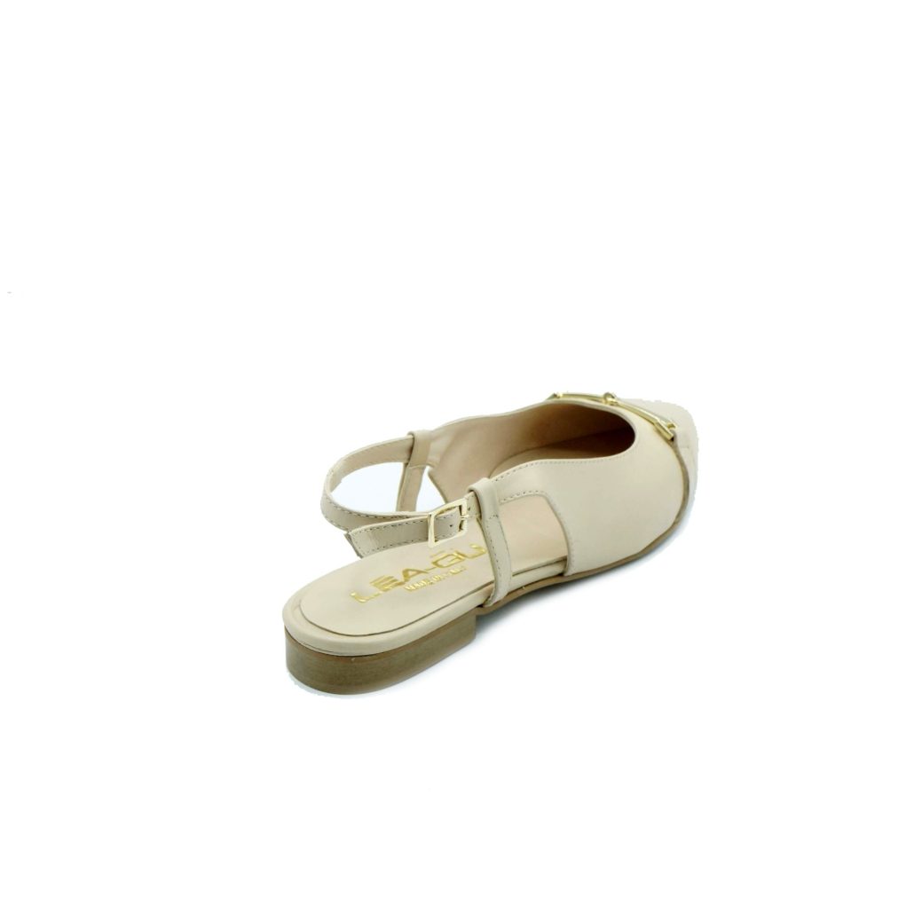 Lea Gu Slingback In Nappa, Accessorio Frontale, Tacco 10mm