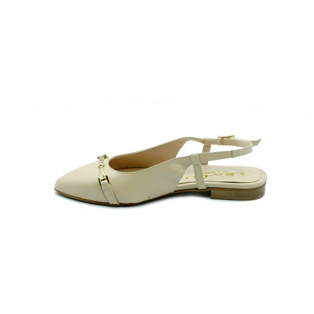 Lea Gu Slingback In Nappa, Accessorio Frontale, Tacco 10mm