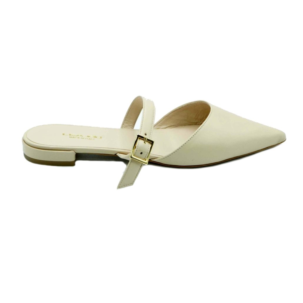 Lea Gu Slingback In Nappa, Cinturino Frontale, Tacco 10mm
