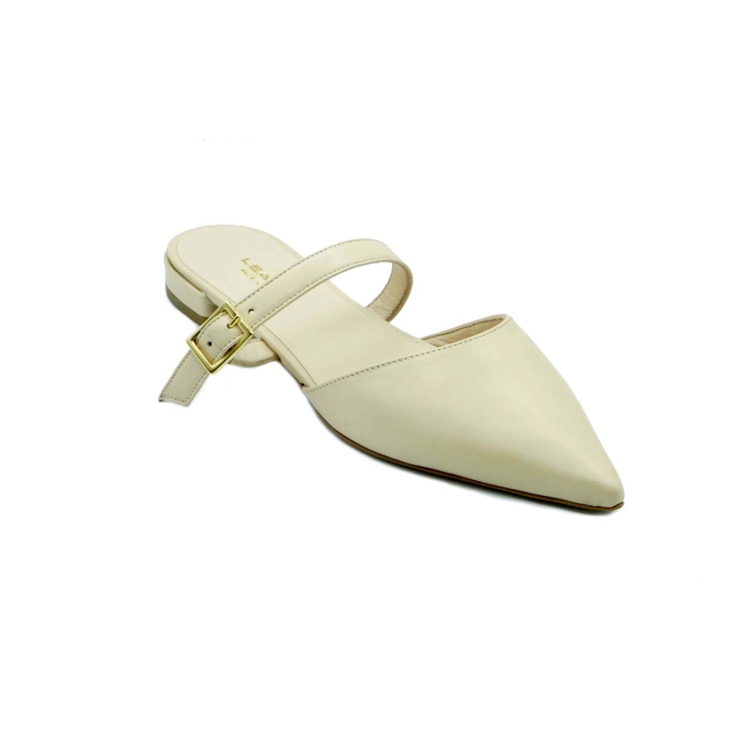 Lea Gu Slingback In Nappa, Cinturino Frontale, Tacco 10mm