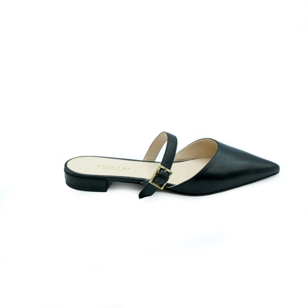 Lea Gu slingback in nappa, cinturino frontale, tacco 10mm
