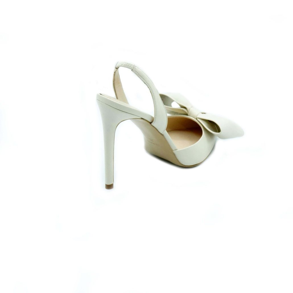 Lea Gu Slingback In Nappa, Fiocco Frontale, Tacco 100mm