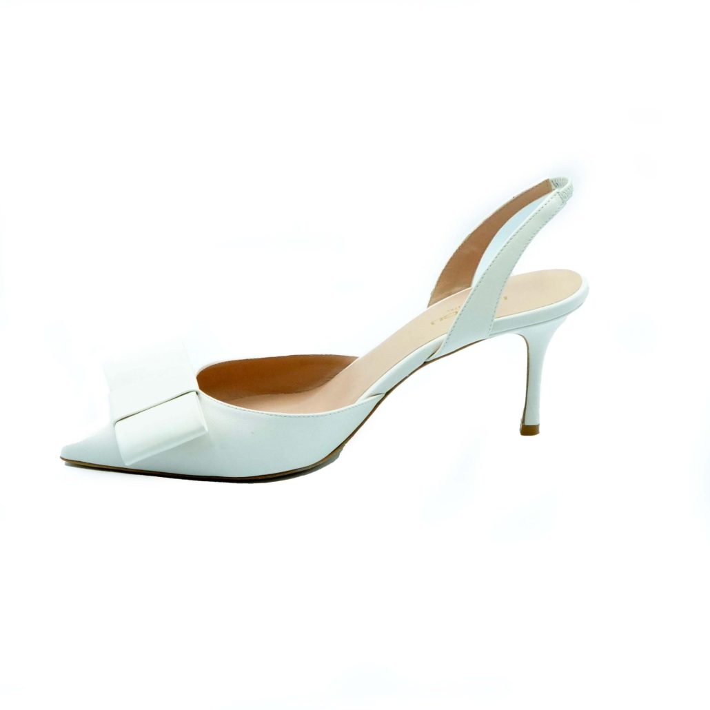 Lea Gu Slingback In Nappa, Fiocco Frontale, Tacco 65mm