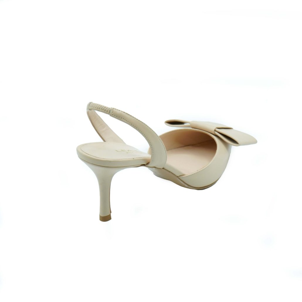 Lea Gu Slingback In Nappa, Fiocco Frontale, Tacco 65mm