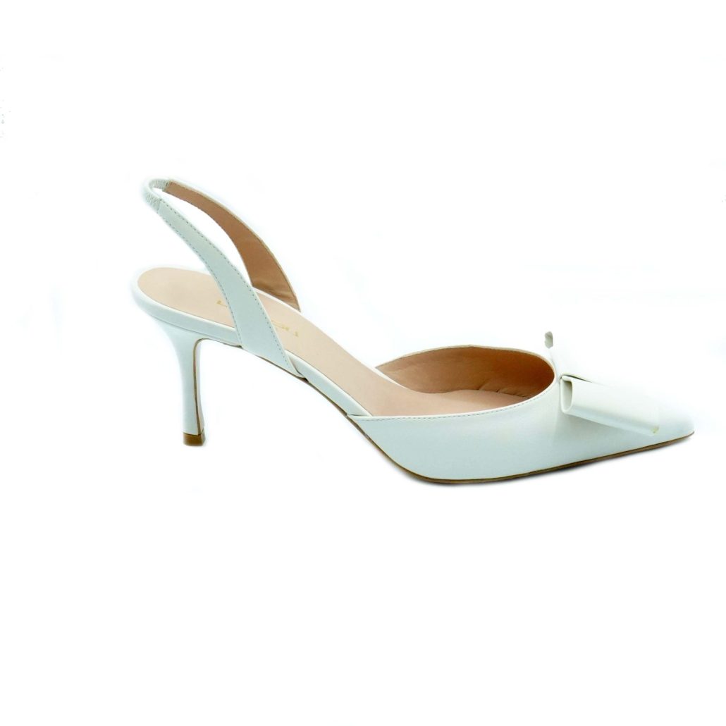 Lea Gu slingback in nappa, fiocco frontale, tacco 65mm