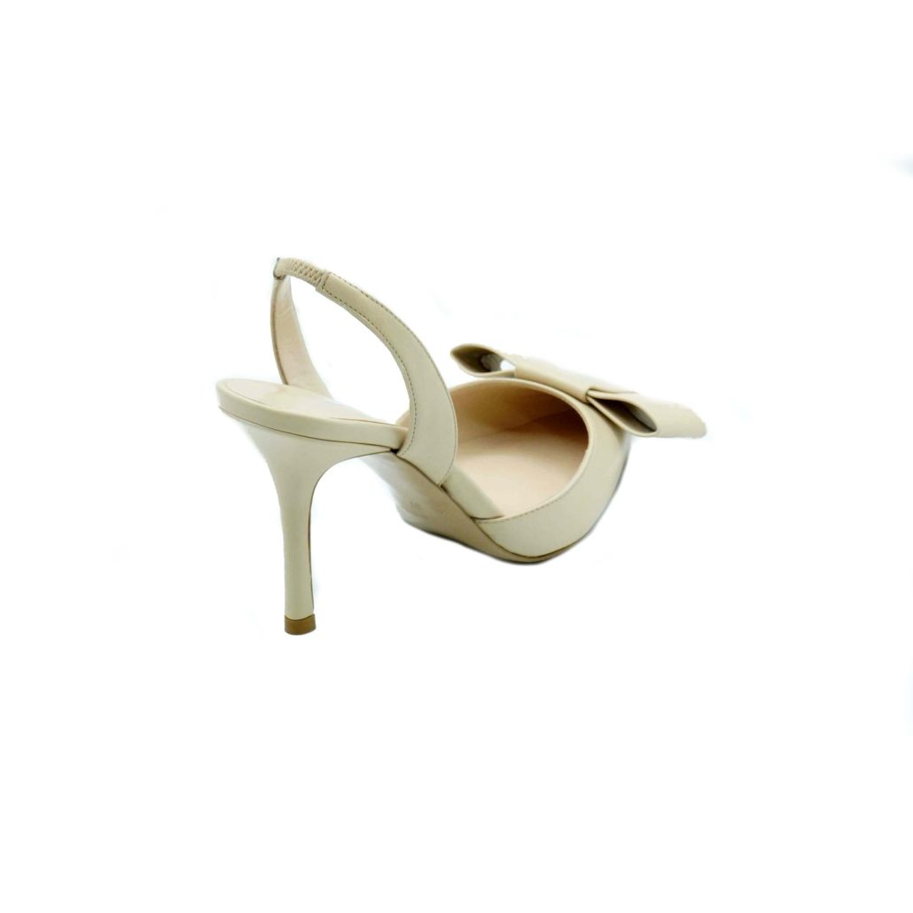 Lea Gu Slingback In Nappa, Fiocco Frontale, Tacco 85mm