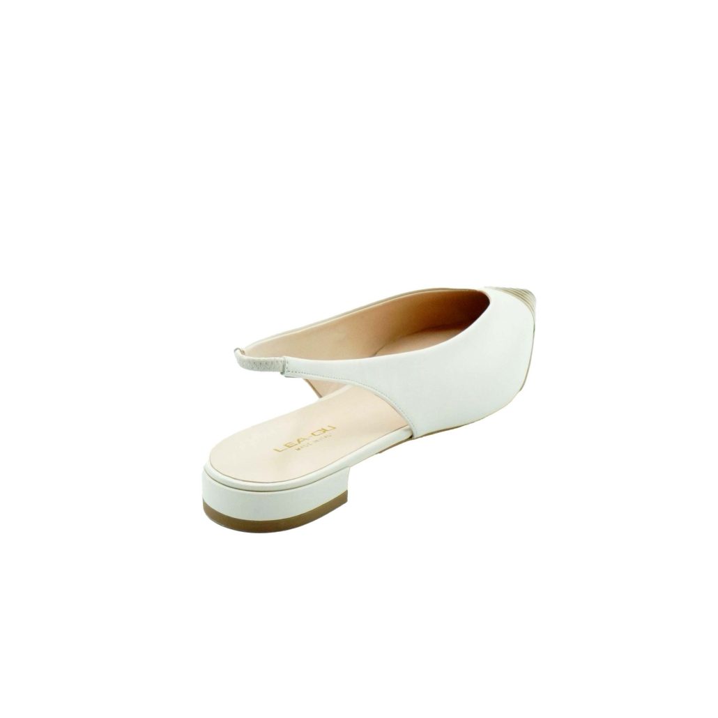 Lea Gu Slingback In Nappa, Punta Metallica, Tacco 10mm