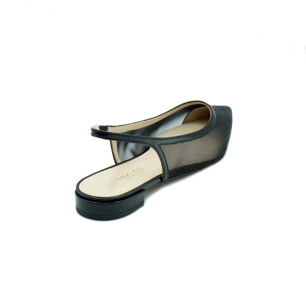 Lea Gu Slingback In Rete Con Punta In Contrasto, Tacco 10mm