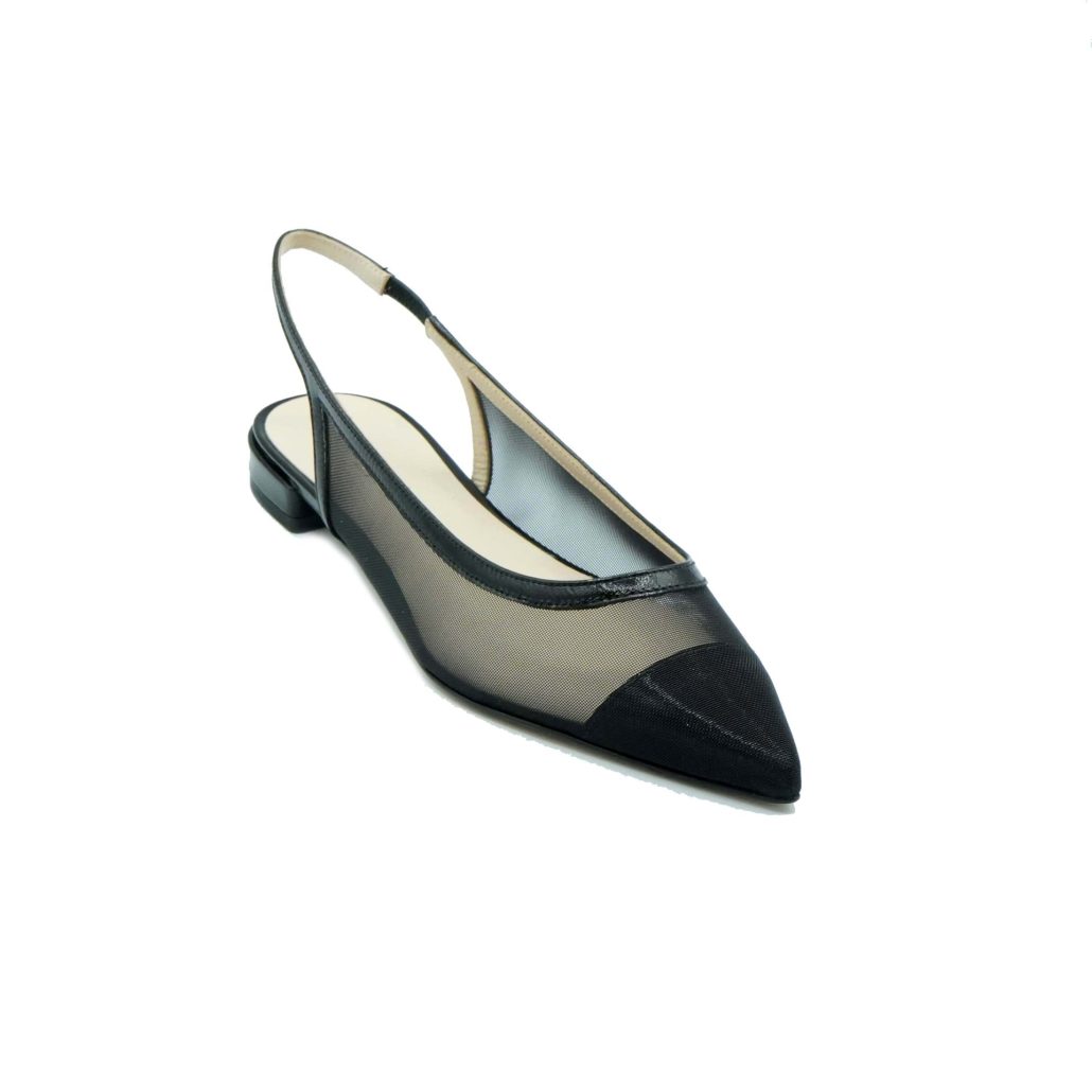 Lea Gu Slingback In Rete Con Punta In Contrasto, Tacco 10mm