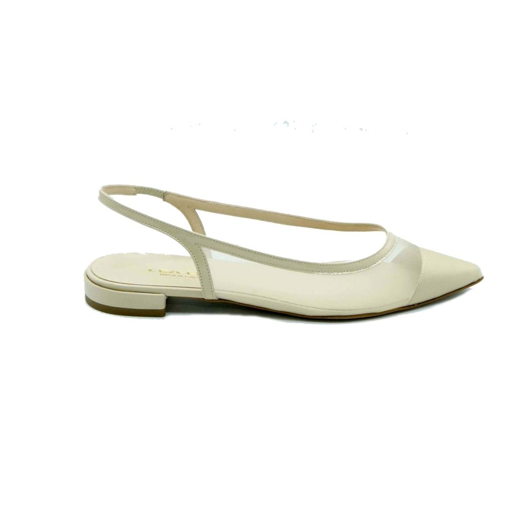 Lea Gu slingback in rete con punta in contrasto, tacco 10mm