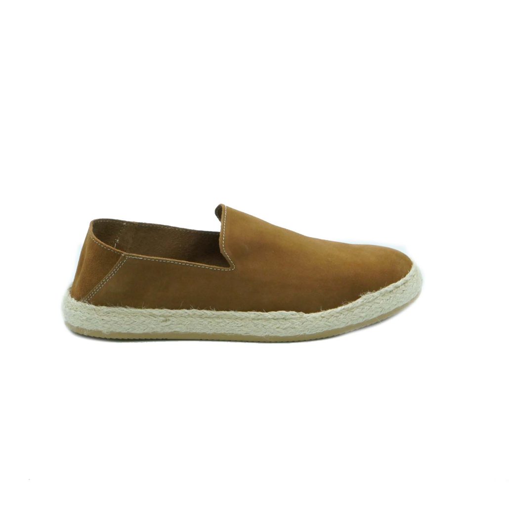 Lea Gu Slip-on Uomo In Camoscio, Fondo Corda E Gomma 20mm