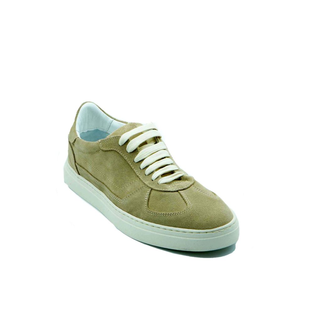 Lea Gu Sneakers In Camoscio, Allacciatura Frontale, Fondo 30mm