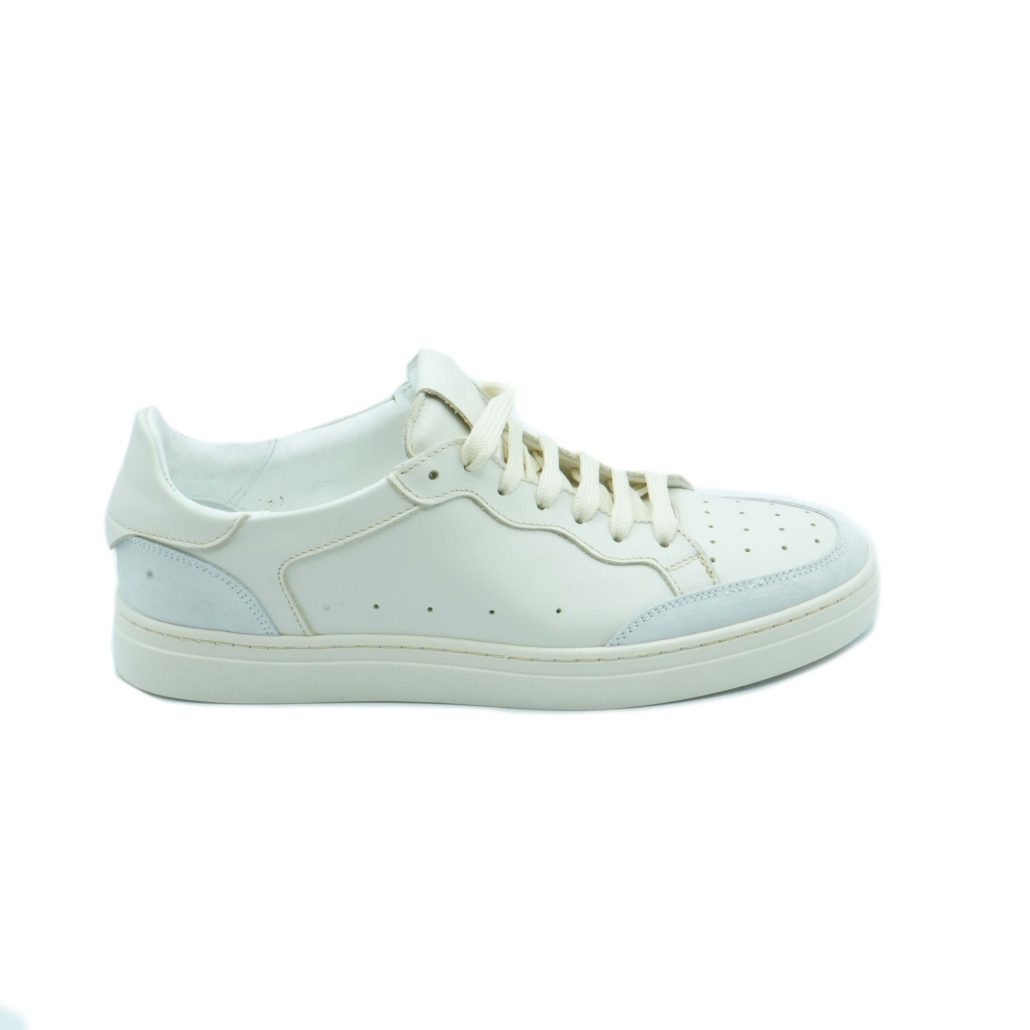 Lea Gu Sneakers In Nappa, Allacciatura Frontale, Tallone In Contrasto, Fondo Gomma 30mm