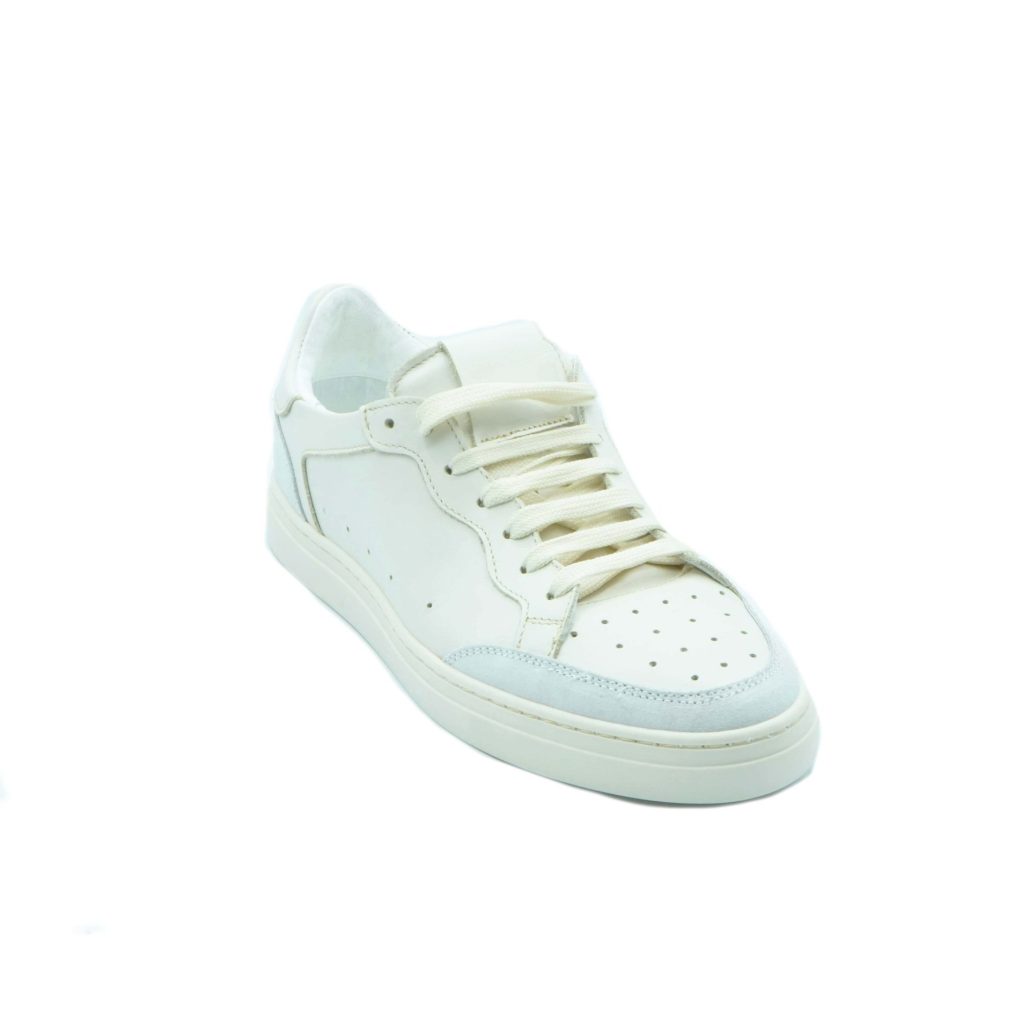 Lea Gu Sneakers In Nappa, Allacciatura Frontale, Tallone In Contrasto, Fondo Gomma 30mm