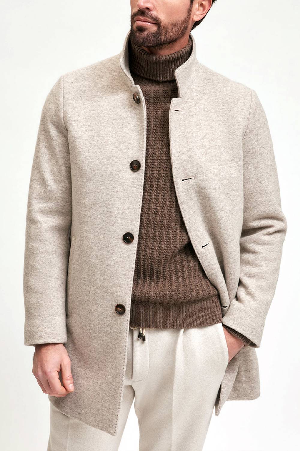 Manzoni 24 Cappotto jersey in tessuto cashmere Loro Piana