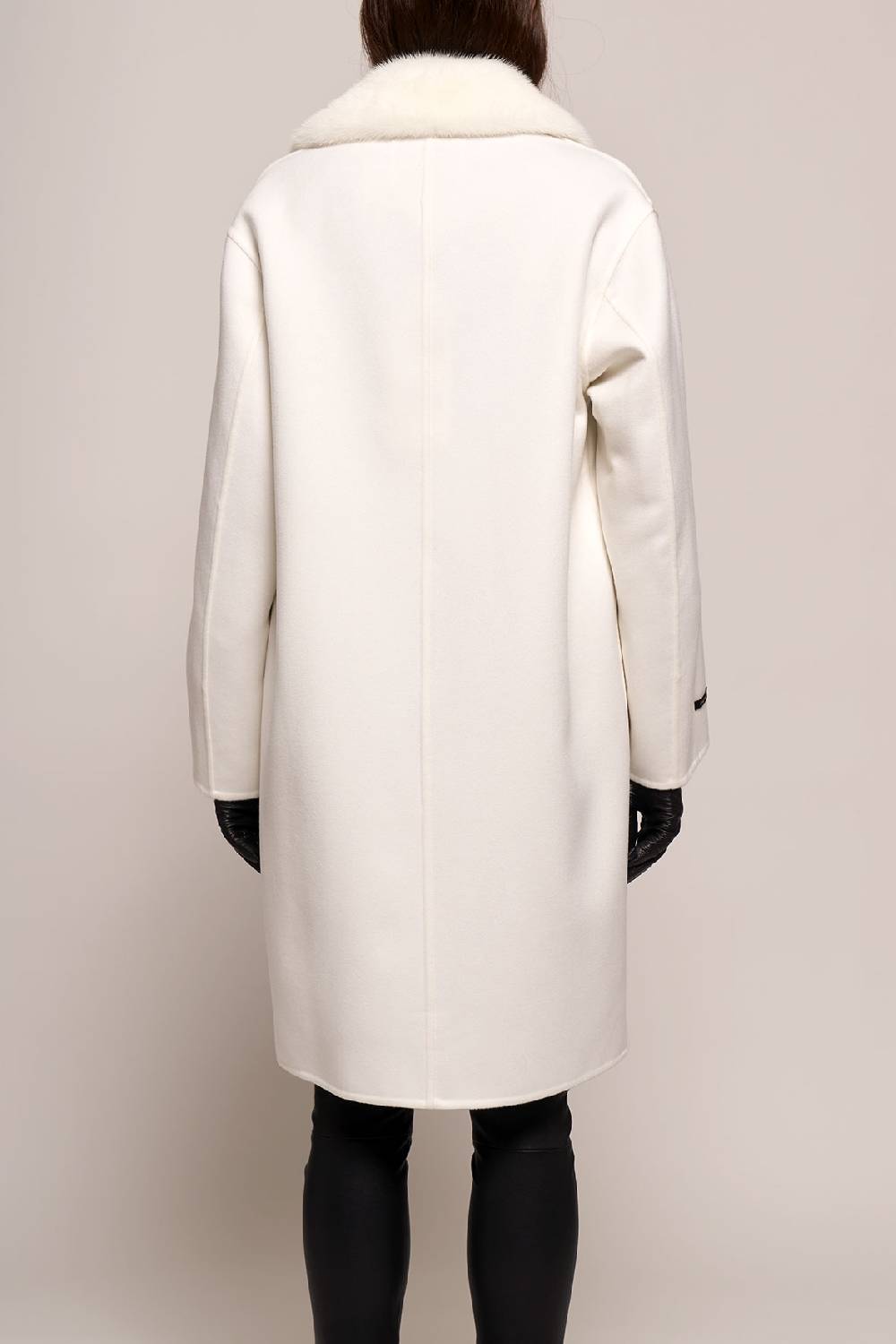 Manzoni 24 Giacca In Lana Con Collo E Tasche Visone