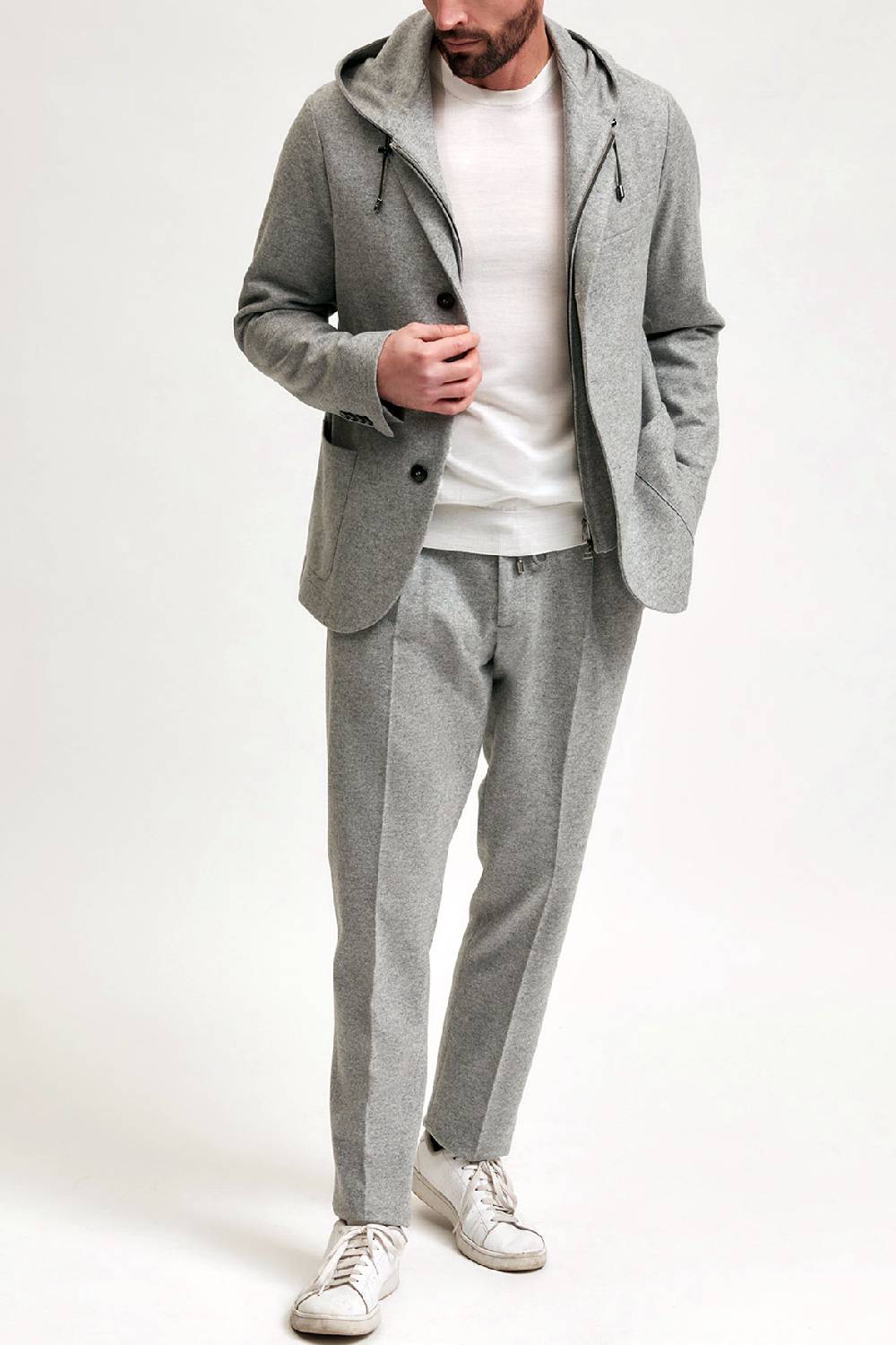 Manzoni 24 Giacca Jersey In Lana Con Davantino Staccabile