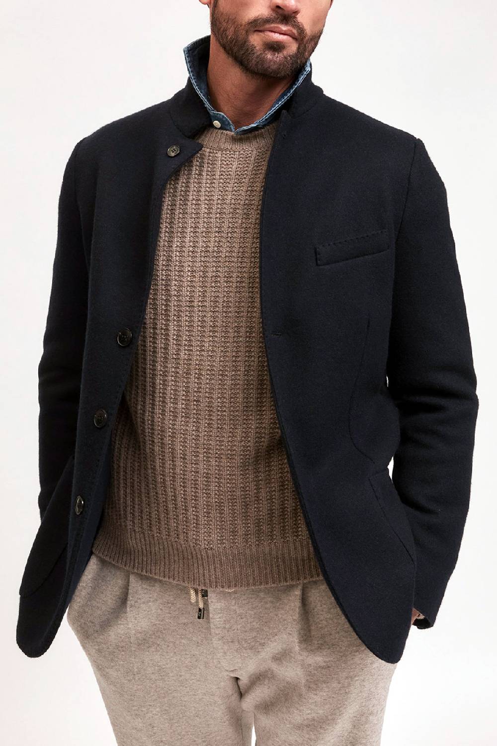 Manzoni 24 Giacca jersey in tessuto cashmere Loro Piana