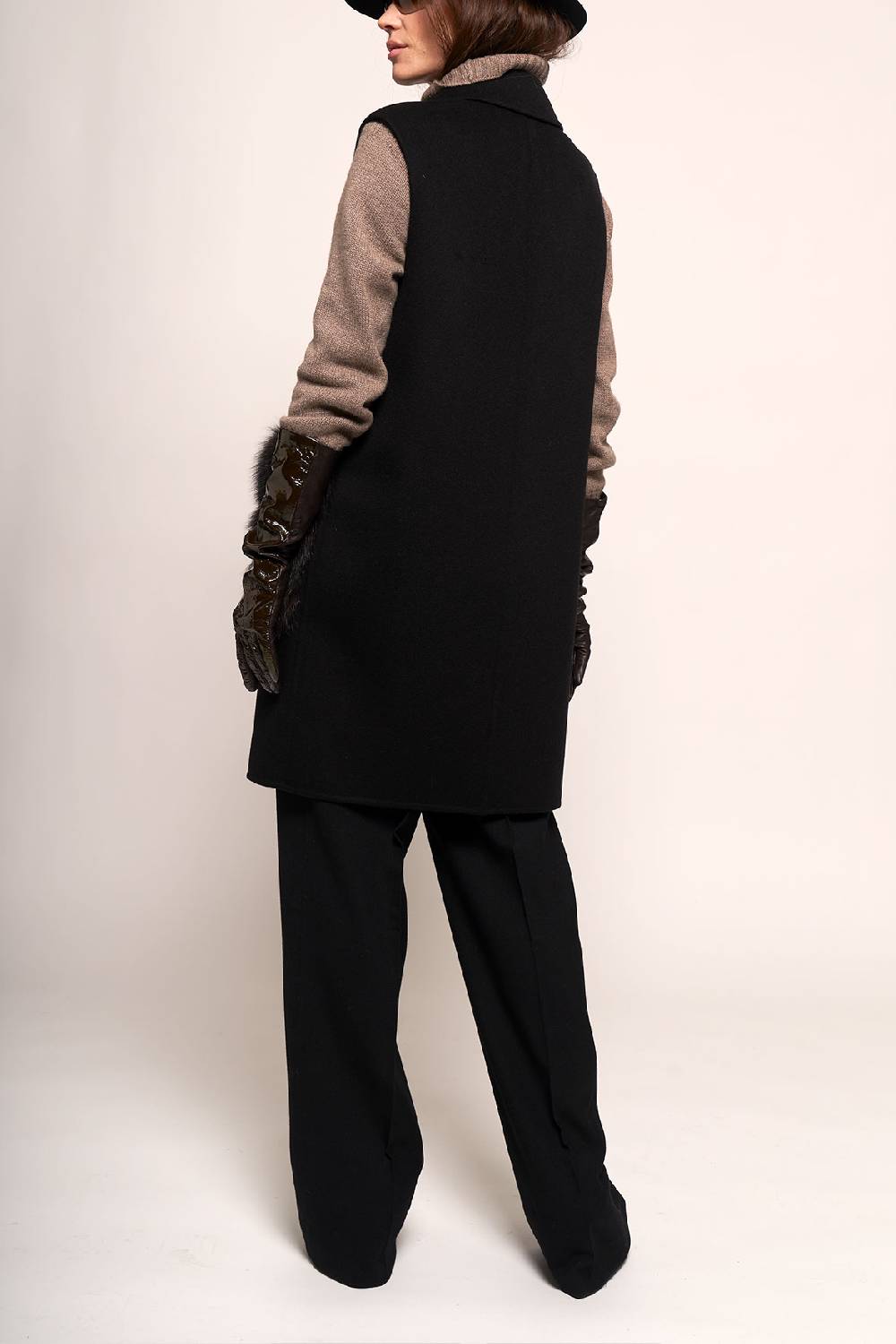 Manzoni 24 Gilet In Tessuto Cashmere Loro Piana Con Tasche Zibellino