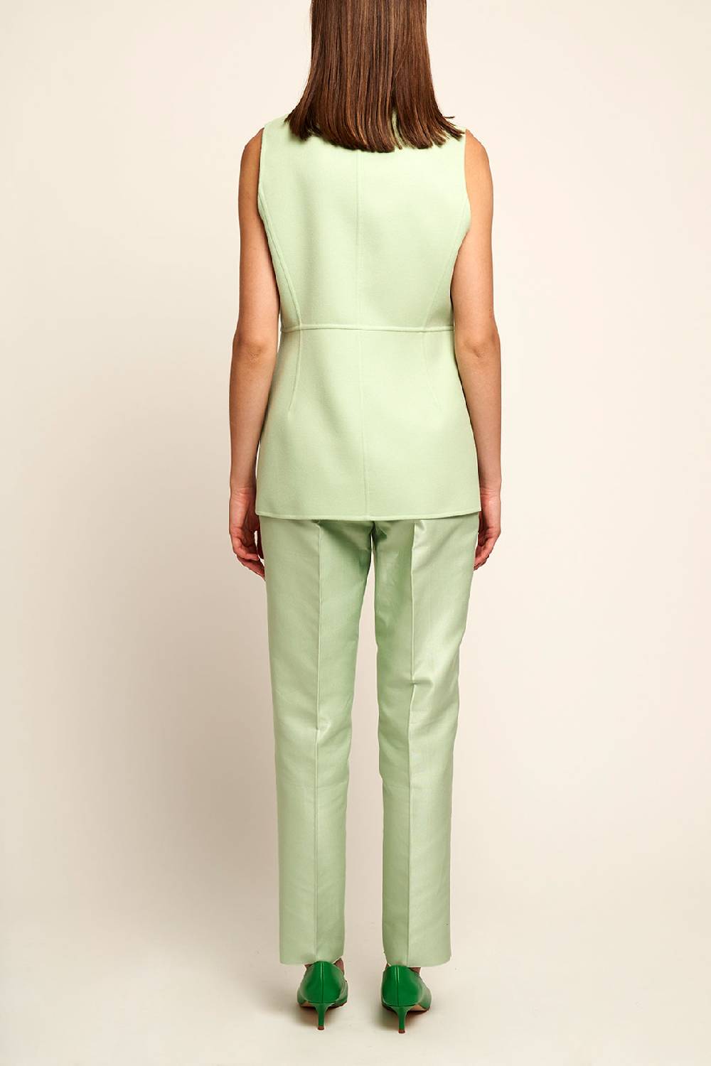 Manzoni 24 Gilet In Tessuto Lana Loro Piana Con Chiusura In Nappa