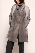 Manzoni 24 Gilet Visone Con Tessuto Cashmere Loro Piana