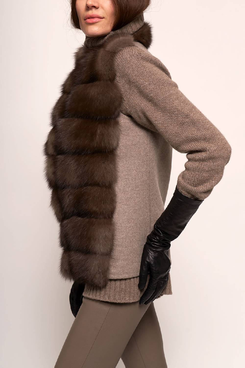 Manzoni 24 Gilet Zibellino Con Tessuto Cashmere Loro Piana