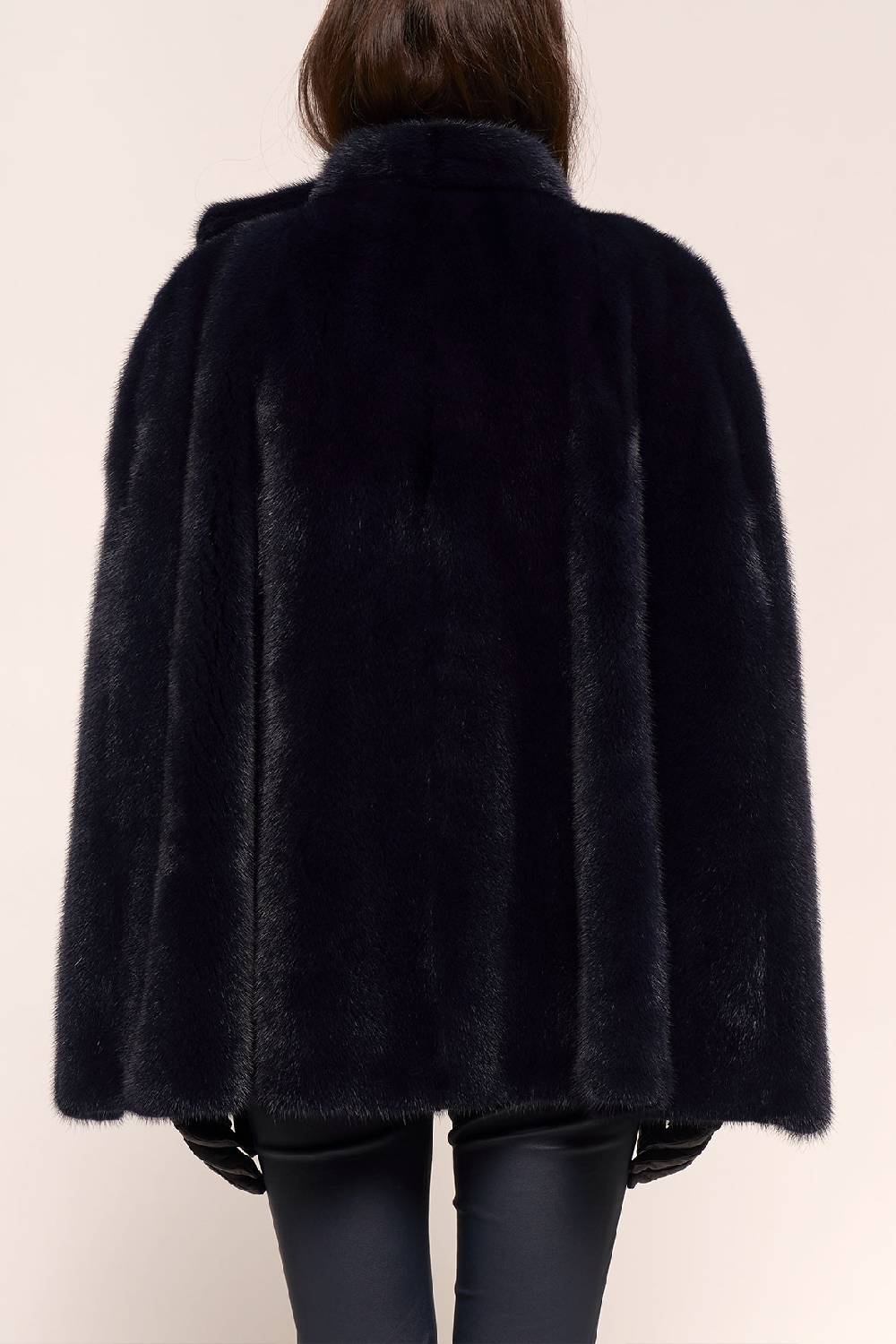 Manzoni 24 Cappa Visone Foderata Seta Con Sciarpa