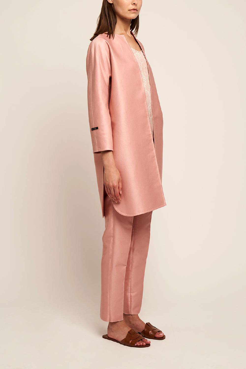 Manzoni 24 Cappotto Double Cotone-seta Con Spacchi